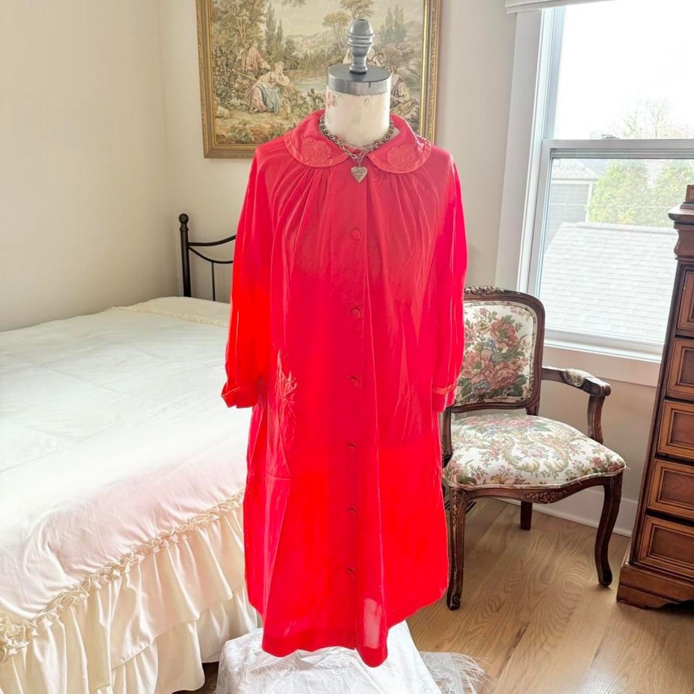 gossard artemis‎ red sheer nightgown size small